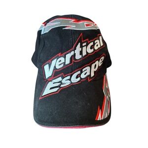 Pure Polaris Vertical Escape Hat Black Red Silver Embroidered Snowmobile Cap